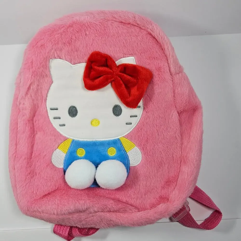Hello Kitty Plush Backpack Pink Sanrio Mini Backpack Adjustable Straps New
